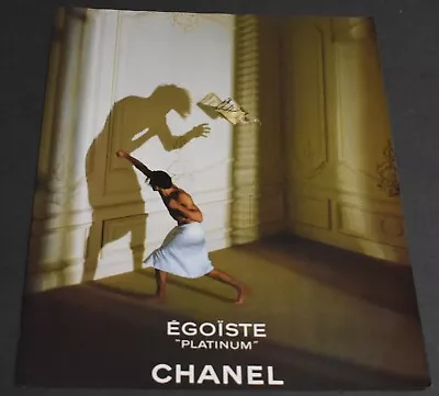 1997 Print Ad Egoiste Platinum Chanel Shadow Boxing Spilled Perfume Lady Art Man • £25.05