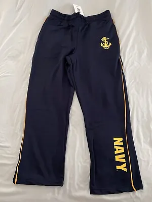 USN Navy Sailor Fleece Sweatpants Blue Gold Anchor Mens XL USMC USNA Midshipmen • $28
