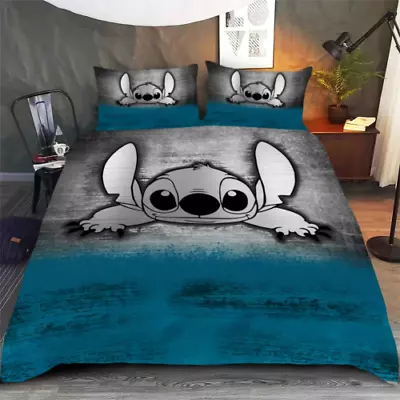 $73.14 • Buy Love Stitch Ohana Lilo And Stitch 3D Quilt Bedding Set US SIZE ALL OVER PRINT