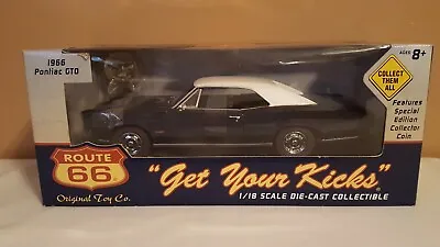 Route 66 Original Toy Company 1:18 Diecast 1966 Pontiac Gto Blue  ! Nib Ertl • $49.99