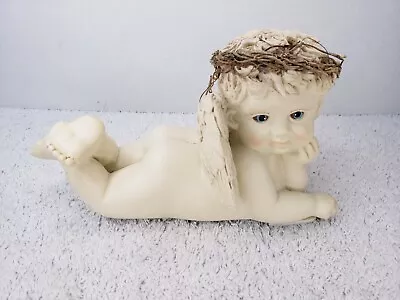 Angel Cherub Figurine Wind Up Music Player Laying Down Adorable Cute 7.5 Inches • $18.50