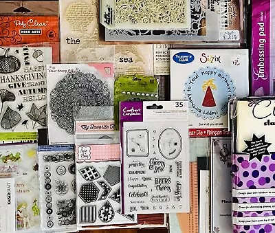 Big Paper Craft Lot! Multiple Brands  New Stamps & Pads & More. + 5 Free Demos!! • $55