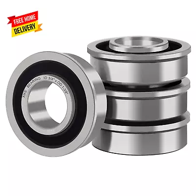 4 Pcs Flanged Ball Bearings ID 3/4  X OD 1-3/8  Applicable Lawn Mower Wheelbar • $18.99