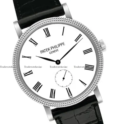 Patek Philippe Calatrava White Men's Black Strap Watch - 5119G • $18800