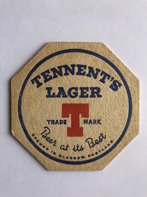 £1.50 • Buy Tennent’s Lager Beer At It’s Best Wellpark Brewery Glasgow Vintage Beer Mat