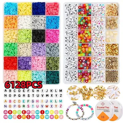 £10.99 • Buy Flat Polymer Clay Spacer Beads Colorful DIY Bracelets Jewelry Making Pendants