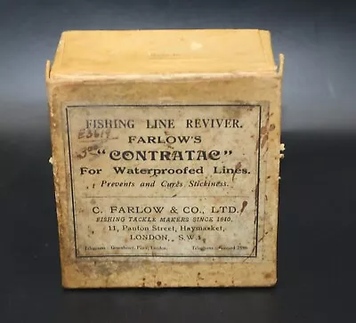 Antique Farlow's Contratac Fly Fishing Line Reviver In Original Card Box Ca 1925 • $45