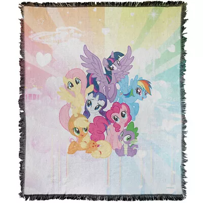My Little Pony Tv Blanket 50 X60  Pony Group Woven Cotton Blend Throw • $46.99