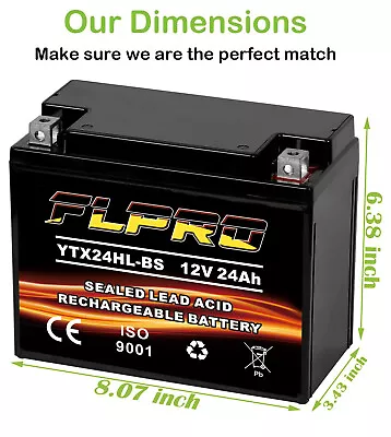 YTX24HL-BS Battery High Performance-Maintenance Free-Sealed AGM ATV Batteries • $60.95