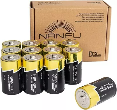 NANFU 16000Mah Heavy Duty D Batteries(12 Count) 1.5V LR20 Batteries Type D Non • $45.99