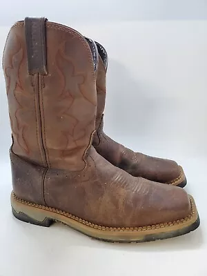 Justin Carbide Soft Toe Brown  Western Work Boots MJ2200 Men's Size 9.5EE • $55.99