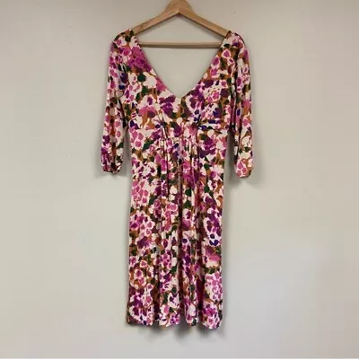 Cabi Womens Everybody Luxe Dress Floral Pink Hydrangea Pattern Size Medium • $17.10