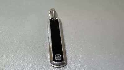 David Yurman Sterling Siler Onyx Long Ingot Dog Tag Pendant  • $195