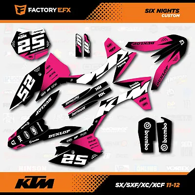 Pink & White Racing Graphics Kit Fits KTM 11-12 SX SXF XC XCF 125 250 450 6N • $74.99