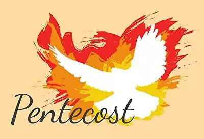 7x5ft Pentecost Sunday Backdrop White Dove Holy Flame Yellow Background For P... • $30.15