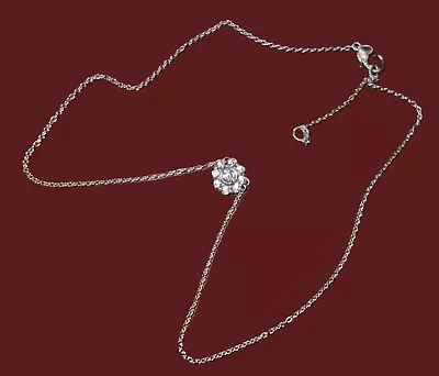 Judith Ripka 925 Sterling Silver CZ Flower Pendant Necklace W/9 Stones 20” New • $89.99