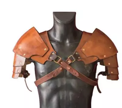 Medieval Steampunk Pauldron Leather Viking Warrior Gladiator Knight  Armor • $185.50