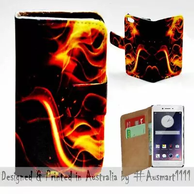 $13.98 • Buy For OPPO Series - Fire Flame Theme Print Wallet Mobile Phone Case Cover 
