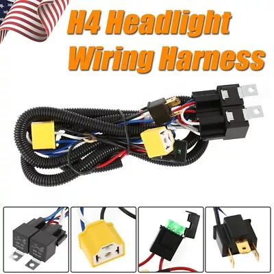 H4 LED Headlight Brightness Intensifier Wiring Harness For Dodge D150 D250 D350 • $16.89
