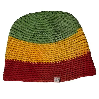 Vintage 90s Stussy Beanie Rasta Knit Ultra Rare Stussy Collectors Beanie Skate • $349.95