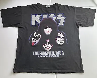 Vintage Kiss Shirt Men's 2XL Black The Farewell Tour Legends Never Die 2000 • $149.99