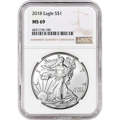 2018 American Silver Eagle - NGC MS69 • $55.28