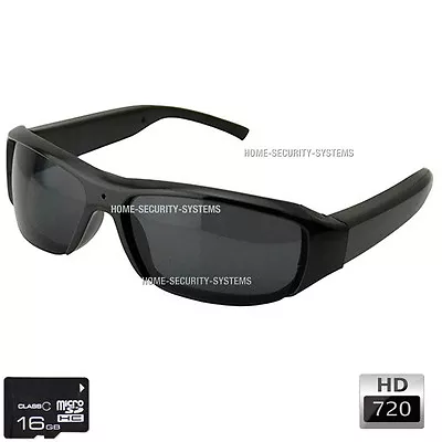 Ski Video Camera 16GB Glasses Cams Sunglasses Bike Action Security Spy Hidden • $99