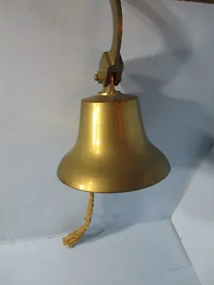 VINTAGE Brass Bell Wall Hanging Mount Bell Nautical Brass Ships' BELL 5 1/2  • $34.50