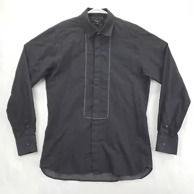 Ted Baker Pashion Dress Shirt Mens 15.5 Black Polka Dot Polyester Hidden Buttons • $28.76