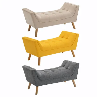 Upholstered Ottoman Chenille Velvet Footstool Pouffe Seat Window Seat Hall Bench • £75.95