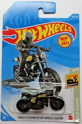 2021 Hot Wheels BAJA BLAZERS 9/10 Ducati Scrambler 169/250 (Mooneyes) • $2