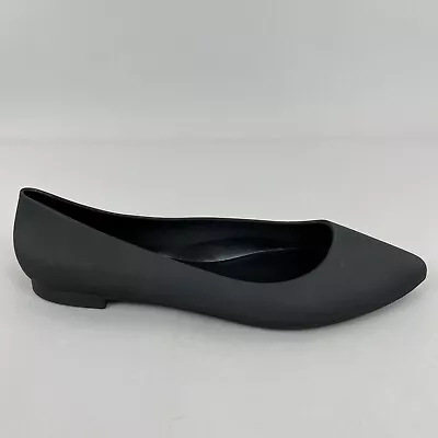 London Rebel Black Rubber Slip On Flat Ballet Office Work Shoes EU39 UK6 • £19.99