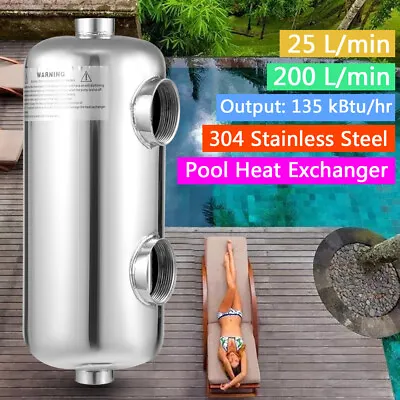 Pool Heater Exchanger Swimming Pool SPA Water Heater Shell W/ Fixed Bracket  • $129