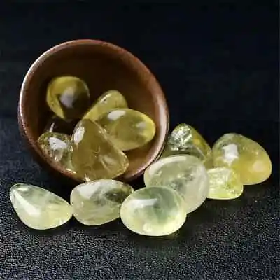 Natural Yellow Citrine Tumble Pocket Stone Rock Chakra Crystal Mineral Specimens • $7.60