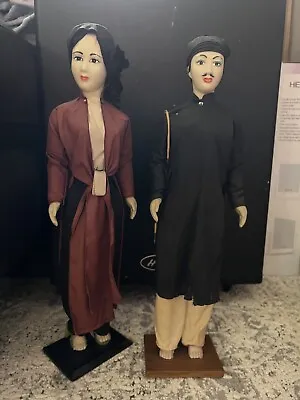 Vintage 1960's Vietnamese Couple Dolls 16  Tall • $49.99