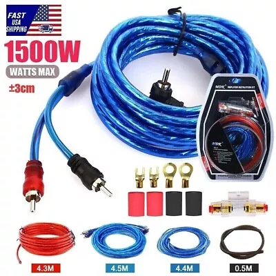 Car Audio Cable Kit 1500W Amp Amplifier Install RCA Subwoofer Sub Wiring 8 Gauge • $9.95