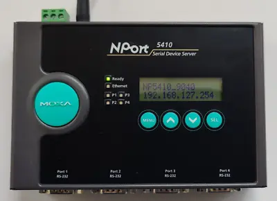 Moxa Model: NPort 5410 4-Port  Ethernet To RS232 Serial Server System • $155