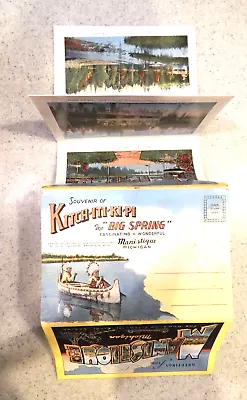 Kitsch - Iti  Ki Pi - Big Spring In Manistique Mich. Mi. Souvenir Folder C 1940 • $12.99