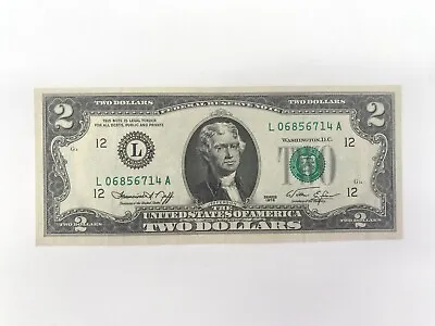 1976 Bicentennial $2 Dollar Star Note Low Serial Number Circulated L12 Clean! • $19