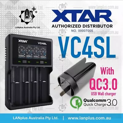 Xtar VC4SL 4 Channel USB-C Powered Battery Charger F 18500 14500 26650 18350 185 • $72.45