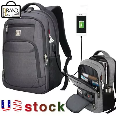 $34.74 • Buy MARCELLO Laptop Backpack Business Travel College School Bag USB Charging Port US