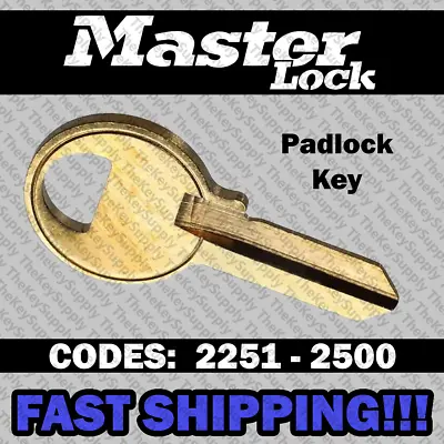 Master Lock Padlock Replacement Key Cut To Your Code 2251 - 2500 • $7.99