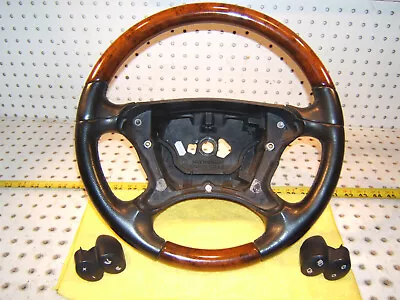 Mercedes E W219W209L W211 Leather BURL WOOD BLACK Classic Steering OEM 1 Wheel • $395