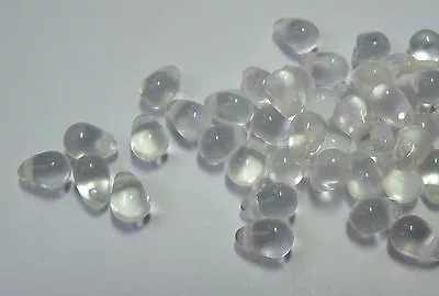 £1.79 • Buy 60 X 6/4MM GENUINE CZECH GLASS MINI TEARDROP DROP BEADS - CHOICE OF COLOURS 