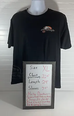 Harley Davidson Men’s Black T Shirt XL Screaming Eagles Performance Chicago 2014 • $28.14