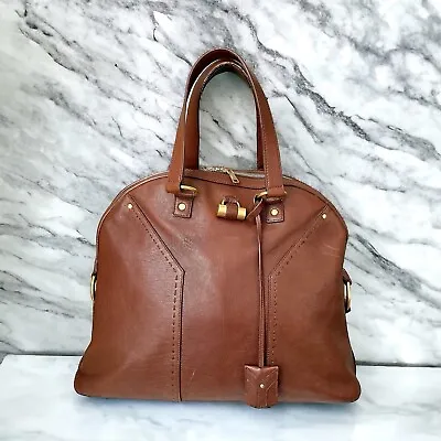 YSL Saint Laurent Paris Vintage Brown Large Leather Muse Bag • $375