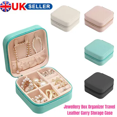 Small Jewellery Box Organizer Travel Leather Carry Storage Case Jewelry Boxes UK • £5.99