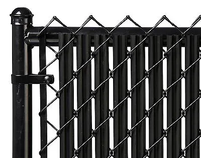 Chain Link Black Single Wall Ridged™ Privacy Slat For 6ft High Fence Bottom Lock • $69.25