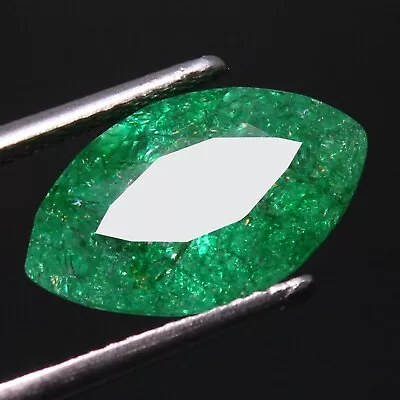 Certified Natural MUZO Colombian Green Emerald 7.30 Ct Marquise Unheated Gemston • $37.49