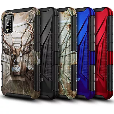 For T-Mobile REVVL V 4G Case Holster Belt Clip Phone Cover With Tempered Glass • $10.98